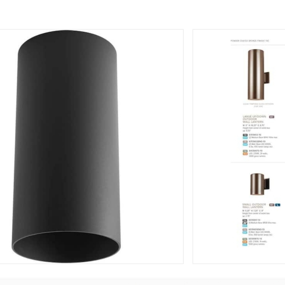 Progress Lighting Cylinder Collection 6"Black Modern